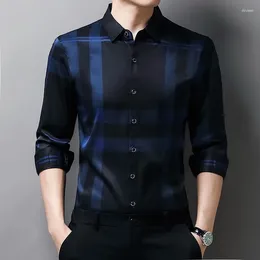 Men's Casual Shirts Autumn Long Sleeved Shirt For Men Business Plaid