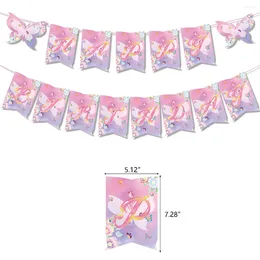 Party Decoration Butterfly Theme Happy Birthday Banner Girl's Pull Flag
