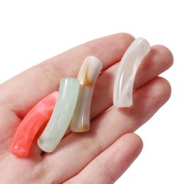 10Pcs/Lot Colorful Bent Pipe Bead Acrylic Curved Tube Beads for DIY Bracelet Pendant Jewelry Making Findings Accessories