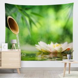 Bamboo Forest Pattern Bright Vitality Series Wall Hanging Tapestries Cloth Mat Background Blanket Home Decoration