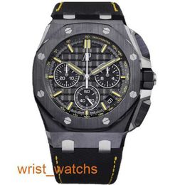 AP Wrist Watch Collection Royal Oak Offshore Series 26420CE Black Plate Yellow Needle Stripe Engraved Automatic Mechanical Mens Watch Plate 43mm Complete