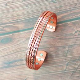 Women Tibetan Pure Copper Magnetic Healing Bracelet India Pattern Men's Spiritual Yoga Jewelry Adjustable Rope Inlay Style