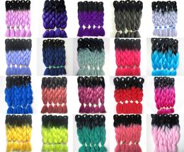 Whole Ombre Synthetic Kanekalon Braiding Hair For Crochet Braids False Hair Extensions Ombre Jumbo Braiding Hair 24 Inch8203863