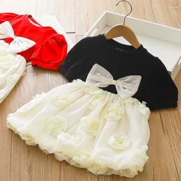 Girl Dresses Korean Version Of Baby Rose Princess Dress For Girls Clothes 2024 Summer