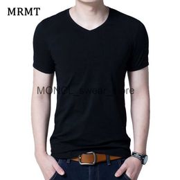 Men's T-Shirts 2024 MRMT Mens Cotton Short Sleeve T-shirt tide man V collar cotton fashion big size bottoming mens H240408