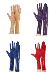 2017 classic Latex Gothic Sexy Lingerie Women Short crimping Gloves Crimping Side Fetish Wrist No Fingers Female9422705