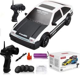 1 24 AE86 Remote Control Car Racing Vehicle Toys For Children 4WD 2.4G High-Speed GTR RC Drift car Gifts For Adults Kids 240408