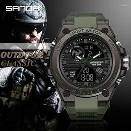 Wristwatches Military Fan Large Dial Men's Multifunctional Electronic Wrist Watches TPU Strap Waterproof Sports Top Watch For Men