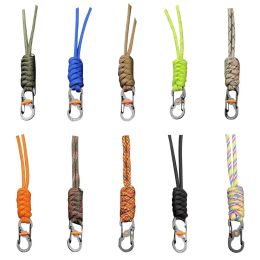 New 10 Styles High Strength Emergency Survival Backpack Paracord Keychain Key Ring Parachute Cord Lanyard 8-Word Buckle