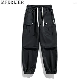 Men's Pants Spring Autumn Season Trendy Casual Work Pocket Sports Drawstring Tie Leggings 140kg 8XL 9xl