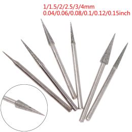 6Pcs 1-4mm Diamond Grinding Head Needle Bits Burrs Engraving Carving Tool 2.35mm