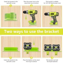 Battery and Tool Drill Wall Mount Holder for Ryobi 18V Battery and Power Tools Storage Hangers Display Rack for RYOBI P107 P108