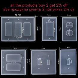 1pcs Light Switch Cover USB Socket Panel Silicone Casting Mold Transparent Epoxy Resin Mold For DIY Home Decor Craft Making Tool