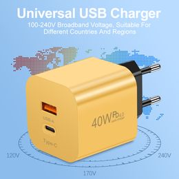 40W USB Type C Charger PD 4.0 Fast Charging Wall Charger For iPhone Xiaomi Samsung Macbook Quick Charge Mobile Phone Adapter