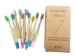 New Organic Children's Bamboo Toothbrush ten Colours Soft Fibre Bristles Biodegradable Handle Eco Friendly Kids Toothbrushes