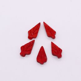 Natural Sea Bamboo Red Coral Stone Pendants Leaves Synthetic Coral Charms for Jewelry Making DIY Necklace Earrings Accessories