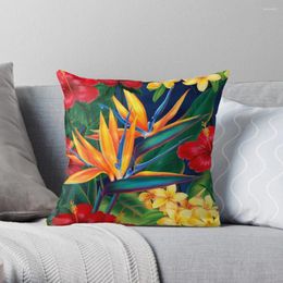 Pillow Tropical Paradise Hawaiian Birds Of Illustration Throw Pillowcase
