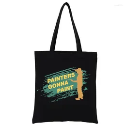 Shopping Bags Painting Arts Teacher Woven Tote Aesthetic Bag S Women's Handbags Totebag Casual Totes Fashion Shopper Funny Eco