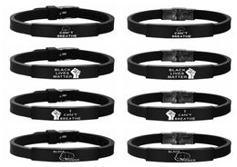 I CAN039T BREATHE Bracelet Black Lives Matter Stainless Steel Silicone Bangles Adjustable Bracelets 8 Styles LJJO80873960945