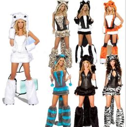 New s Sexy Animal Costumes For Halloween Uniform Women Sexy Costume cat big tails leopard Party Dance Cosplay5633775