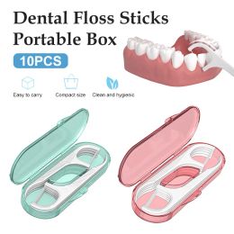 10pcs Dental Floss Sticks Portable Box Disposable Toothpicks Interdental Brush Floss Deep Teeth Cleaning Dental Floss for Teavel