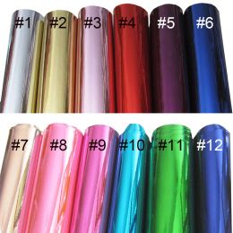 Sliver Rose Gold Mirror Highlight Synthetic Faux Leather Fabric Material For Hair Bows Handbags Earring Boxs H0240