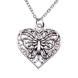 Pendant Necklaces 1pcs Heart Butterfly Woman Chains Men Accessories Jewellery Chain Length 40 5cm