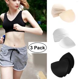 Yoga Outfit 3 Pairs (6 Pieces ) Womens Removable Smart Cups Bra Inserts Pads Swimsuit Insert Sponge Underwear Bikini Pad