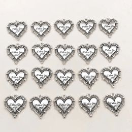 10/20pcs/Set Zinc Alloy Antique Silvery Heart Shaped Charms Pendants for DIY Necklace Bracelet Earrings Jewellery Making Handmade