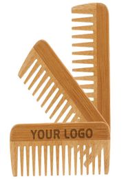 2021 50pcs Customize LOGO Premium Bamboo Combs Beard Combs Anti Statics Hair Comb for Men Women4648548