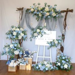 Artificial Flower Row Arrangement Table, Floral Ball, Wedding Backdrop Props, Welcome Sign Decor, Corner Flowers, Party Display