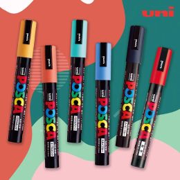 Japan Posca Paint Markers, 3M Fine Marker Set of Acrylic Marker Pens for Painting Graffiti POP Poster Advertising Art Supplies