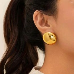 Stud Earrings Simple Creative Smooth Round For Women Vintage Acrylic CCB Love Heart Piercing Earring Fashion Female Jewelry Gift