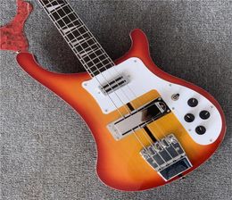 Custom RIC 4 Strings Cherry Sunburst 4003 Electric Bass Guitar Chrome Hardware Triangle MOP Fingerboard Inlay China 7676104