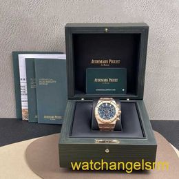 Swiss AP Wrist Watch Royal Oak Series 26240OR Blue Disc 18K Rose Gold Watch Mens Automatic Machinery 41mm YH46