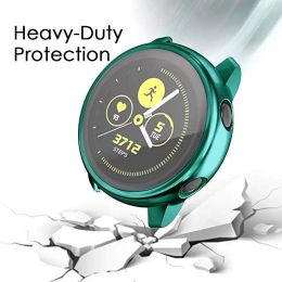 2pack For Samsung Galaxy Watch Active 2 44mm 40mm strap Smart Watch Silicone band +Case cover Galaxy Watch Active2 Full coverage