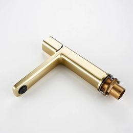 Bagnolux Brushed gold Brass Single Hole Single handle Deck Mounted Basin Hot and cold water sink Bathroom Faucets