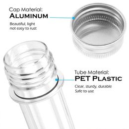 40Pcs 40ml Storage Containers Plastic Tube for Test Tubes Clear Transparent Cases With Screw Caps for Candy Water