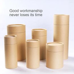 Storage Bottles Canister Leak-proof Tea Kraft Paper With Lid Bottle Kitchen Fresh-keeping Packaging Case Sealing 4 8.3x16cm