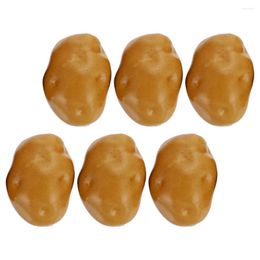 Decorative Flowers 6 Pcs Potato Simulation Potatoes Realistic Vegetable Models Fake Props Adornments Toy Faux Decoration Po