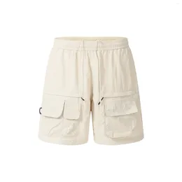 Men's Shorts Multi-pockets Straight Summer Drawstring Cargo For Men And Women Wide Leg Baggy Knee Length Pants Oversized