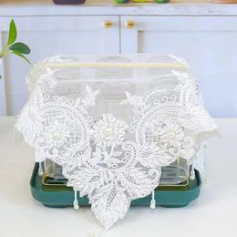 Table Cloth White Beads Flowers Embroidery Cover Wedding Party Tablecloth Kitchen Christmas Decoration And Accessories