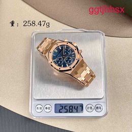 Exclusive AP Wrist Watch Royal Oak Series 26240OR Blue Disc 18K Rose Gold Watch Mens Automatic Machinery 41mm Watch