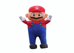 Super Plumber Mari Red Hat Inflatable Monster Costume for Adult Kids Woman Halloween Christmas Party Festival Mascot Costumes1598651