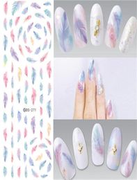 Cheap DIY Water Transfer Nails Art Sticker Colorful Purple Fantacy Flowers Nail Stickers Wraps Foil Sticker manicure With 6247286