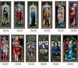Window Stickers Custom Size Static Cling Frosted Stained Glass Film Church Foil Door PVC Drop- 60x100cm