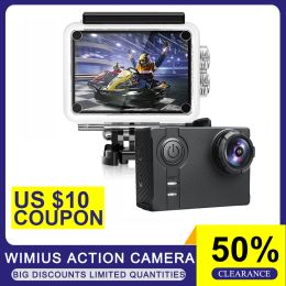 Cameras WiMiUS SO91 Action Camera 4K WiFi HD 40M Video Camera With Battery Underwater Action Camera Helmet Sports Cam 20MP Photos