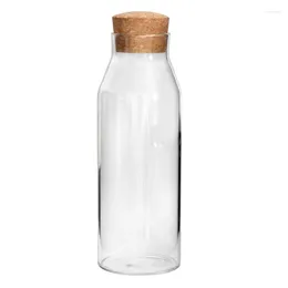 Storage Bottles Transparent Glass Household For Dried Fruit Container Tea Cork Coffee Beans Spice Food Grade Sealed Tank 1200ml