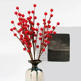 Decorative Flowers Glossy Coated Foam Berries For Table Decorations Realistic Christmas Home Decoration Eye-catching Xmas