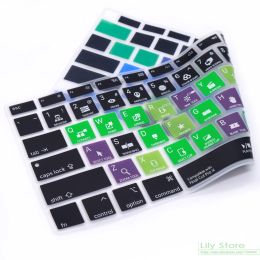 Skins Silicone Keyboard Cover Skin for MacBook Air 13 Inch 2021 2020 Touch ID A2179 and A2337 M1 Chip Final Cut Pro X Shortcut Hotkey